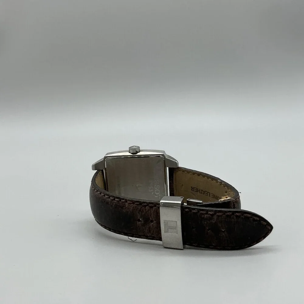 Tissot Men Watch 37mm Brown Dial Brown Leather Swiss Date T005.510.A New Battery